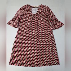 Aryeh Women's Geometric Pattern 3/4 Sleeve Shirt Dress SIZE M NWOT